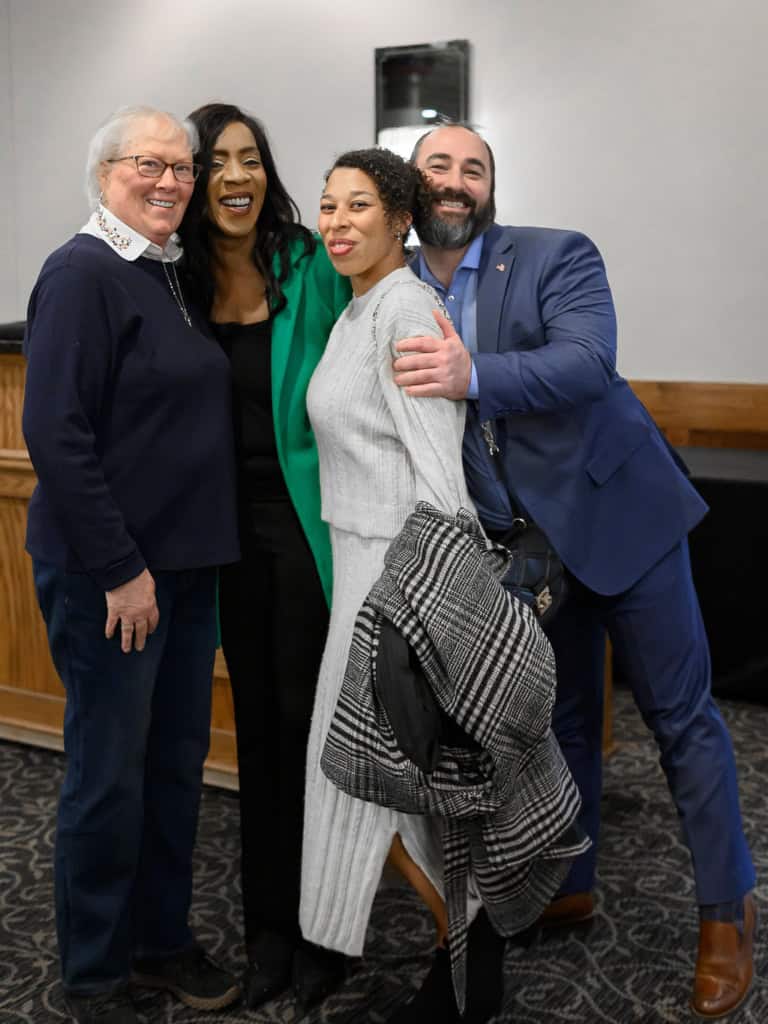 Group photo of Bernadette Smith with supporters at campaign event.