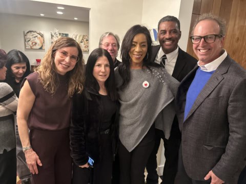 Bernadette Smith with supporters at campaign event, advocating for U.S. Senate.